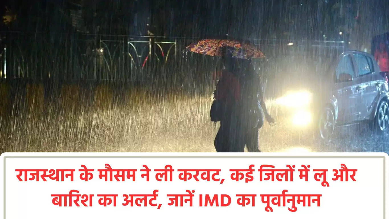 राजस्थान के मौसम ने ली करवट, कई जिलों में लू और बारिश का अलर्ट,  जानें IMD का पूर्वानुमान