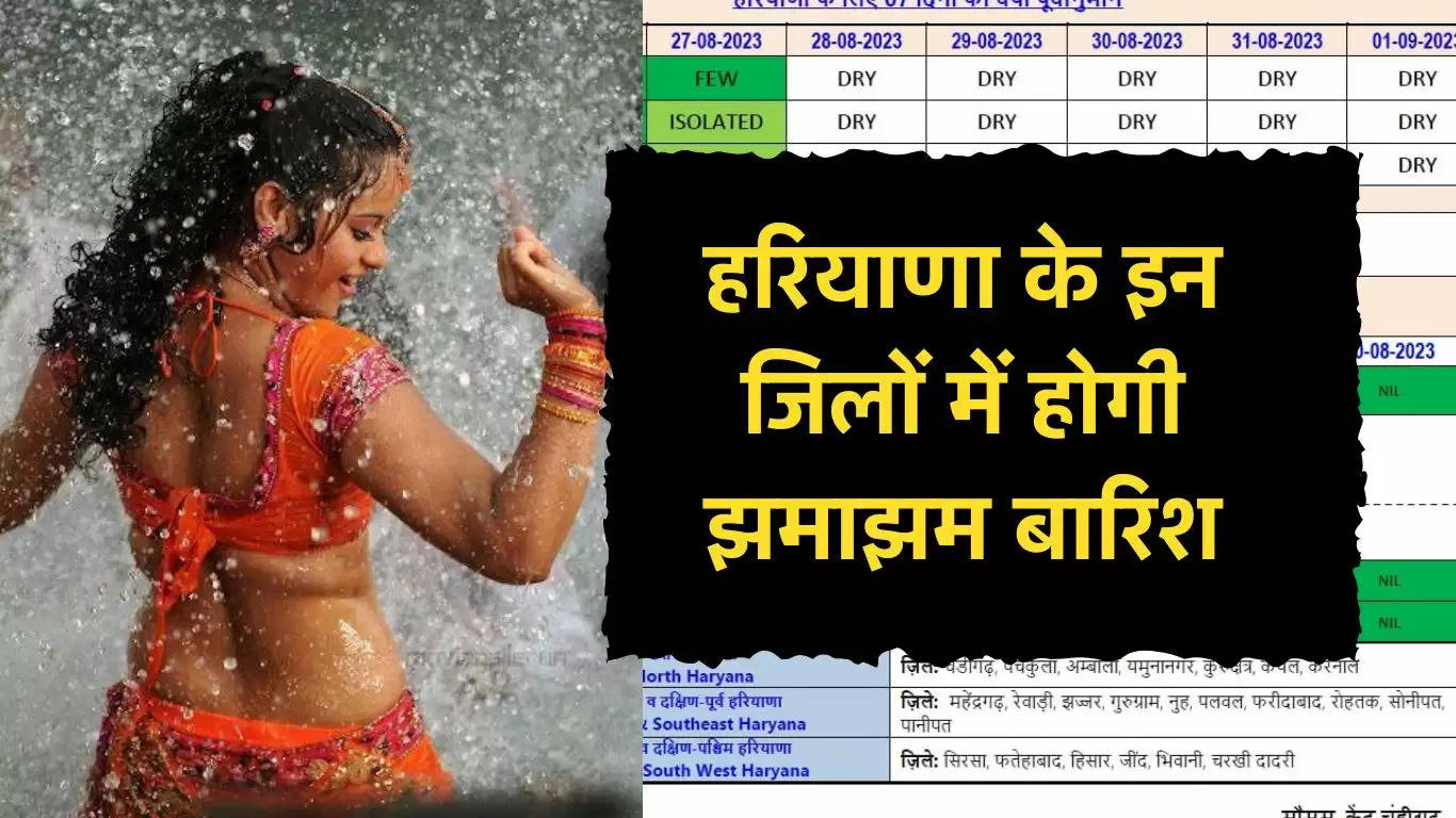 Haryana me Barish Kab Hogi: हरियाणा के इन जिलों में होगी भारी बारिश, मौसम विभाग ने अलर्ट जारी, देखें मौसम भविष्यवाणी