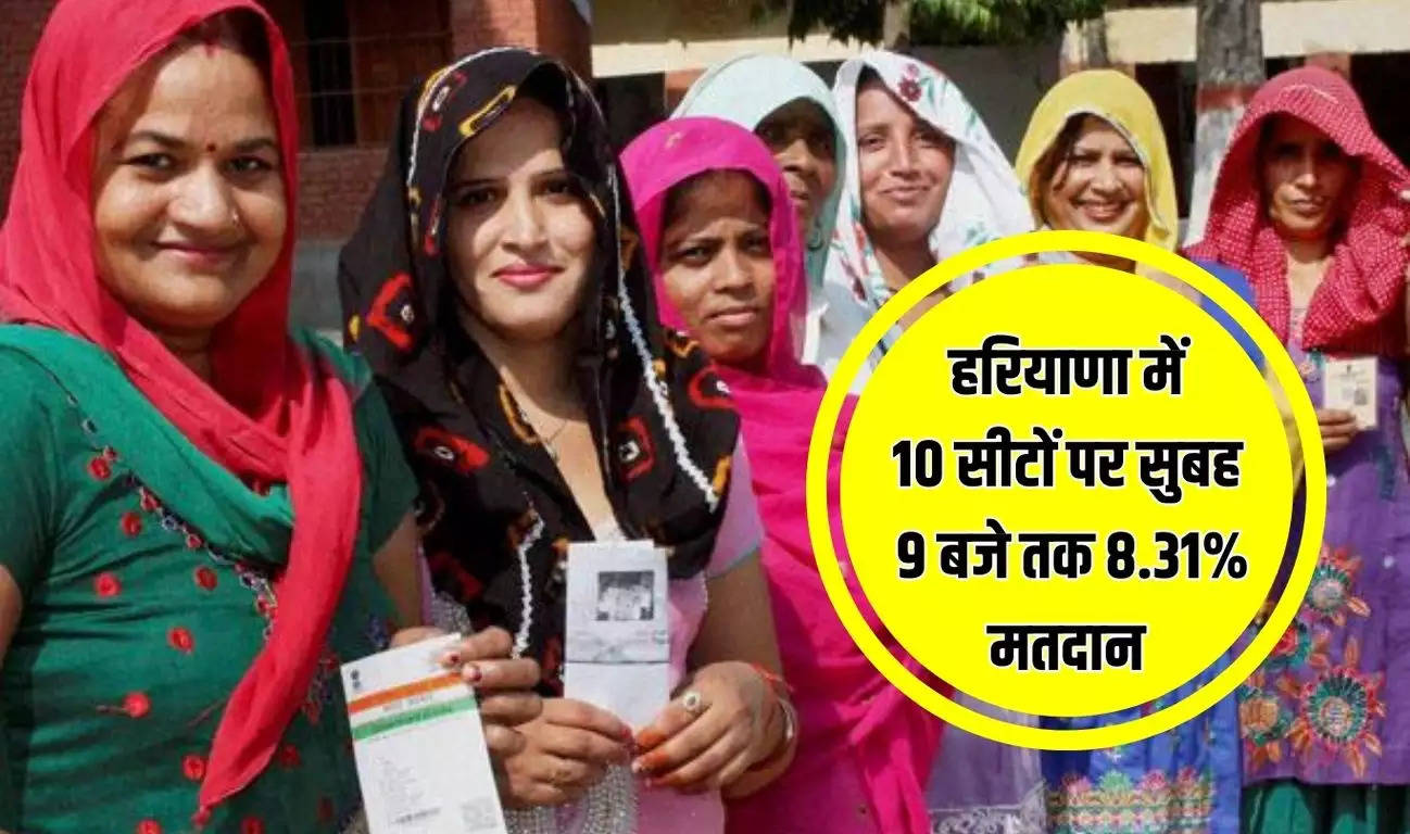 Haryana News: हरियाणा में 10 सीटों पर सुबह 9 बजे तक 8.31% मतदान, भिवानी-महेंद्रगढ़ में सबसे ज्यादा लोगों ने किया वोट