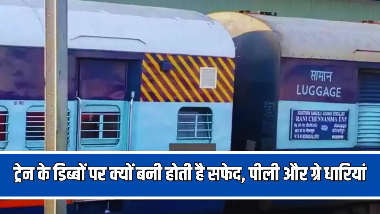 Indian Railway: ट्रेन के डिब्बों पर क्यों बनी होती है सफेद, पीली और ग्रे धारियां, जानें वजह