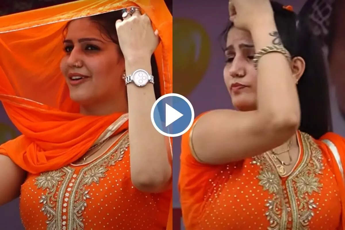 Sapna Chaudhary Dance Video : घूंघट निकाल जब स्टेज पर नाचने लगी देसी क़्वीन, बूढ़ों में भी भर गया जोश, देखें वीडियो
