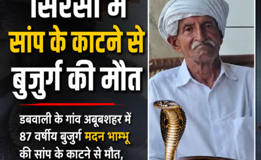 Sirsa News: डबवाली के अबूबशहर में बुजुर्ग किसान की सांप के काटने से मौत, इलाज के दौरान तोड़ा दम