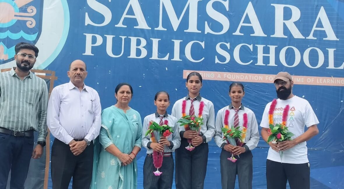 Samsara Public School players bring glory to the school; Samreet Kaur, Dimple Rani, and Jasmine Kaur selected.