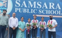 Samsara Public School players bring glory to the school; Samreet Kaur, Dimple Rani, and Jasmine Kaur selected.