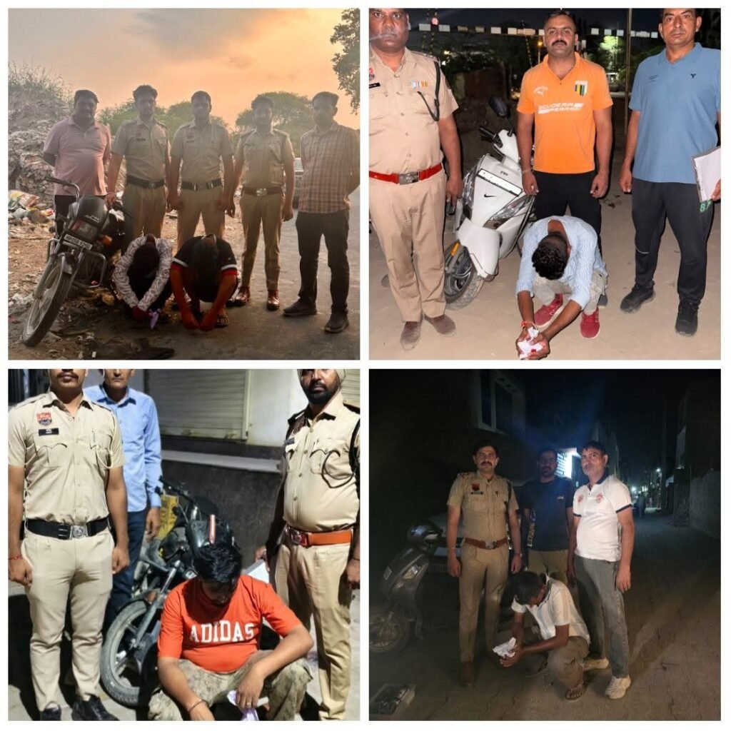 Six youths apprehended with 34 grams 286 milligrams of heroin worth lakhs of rupees.