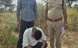 Youth arrested by police in Ellenabad with an illegal .32 bore pistol.