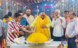 On Prime Minister Narendra Modi's birthday in Sirsa, an offering of 76 kg of *ladoos* was made at Shyam Bagichi, and prayers for his long life were offered amidst the lighting of lamps.